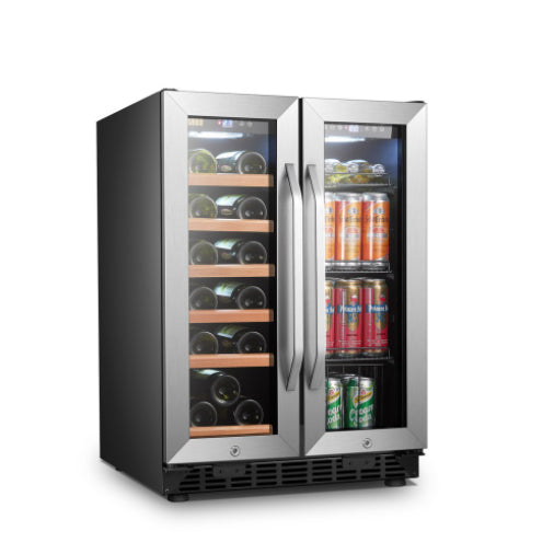 Lanbo 24 Inch Wide Stainless Steel Hybrid Wine And Beverage Cooler
