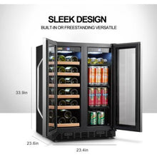 Load image into Gallery viewer, Lanbo 24 Inch Wide Stainless Steel Hybrid Wine And Beverage Cooler