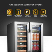 Load image into Gallery viewer, Lanbo 24 Inch Wide Stainless Steel Hybrid Wine And Beverage Cooler