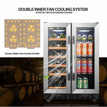 Load image into Gallery viewer, Lanbo 24 Inch Wide Stainless Steel Hybrid Wine And Beverage Cooler