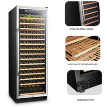 Load image into Gallery viewer, Lanbo 24&quot; Wide Stainless Steel 171 Bottle Single Zone Wine Cooler