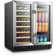 Load image into Gallery viewer, Lanbo 30&quot; Wide Stainless Steel Hybrid Wine And Beverage Cooler