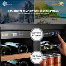 Load image into Gallery viewer, Lanbo 30&quot; Wide Stainless Steel Hybrid Wine And Beverage Cooler