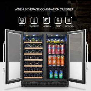 Lanbo 30" Wide Stainless Steel Hybrid Wine And Beverage Cooler