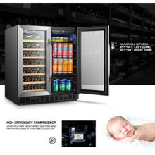 Load image into Gallery viewer, Lanbo 30&quot; Wide Stainless Steel Hybrid Wine And Beverage Cooler