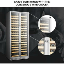 Load image into Gallery viewer, Lanbo Luxury Stainless Steel 289 Bottle Dual Door Wine Cooler