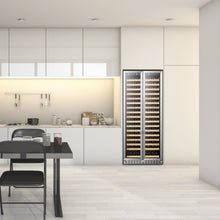 Load image into Gallery viewer, Lanbo Luxury Stainless Steel 289 Bottle Dual Door Wine Cooler