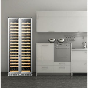 Lanbo Luxury Stainless Steel 289 Bottle Dual Door Wine Cooler