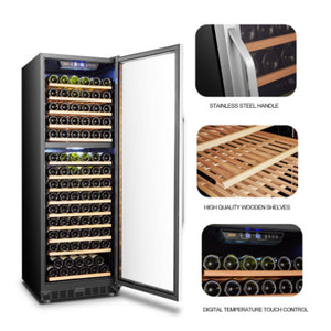 Lanbo Stainless Steel 160 Bottle Dual Zone Wine Cooler