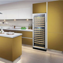 Load image into Gallery viewer, Lanbo Stainless Steel 160 Bottle Dual Zone Wine Cooler