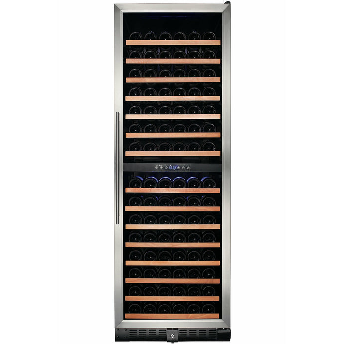 Smith & Hanks 166 Bottle Dual Zone Wine Cooler, Stainless Steel Door Trim