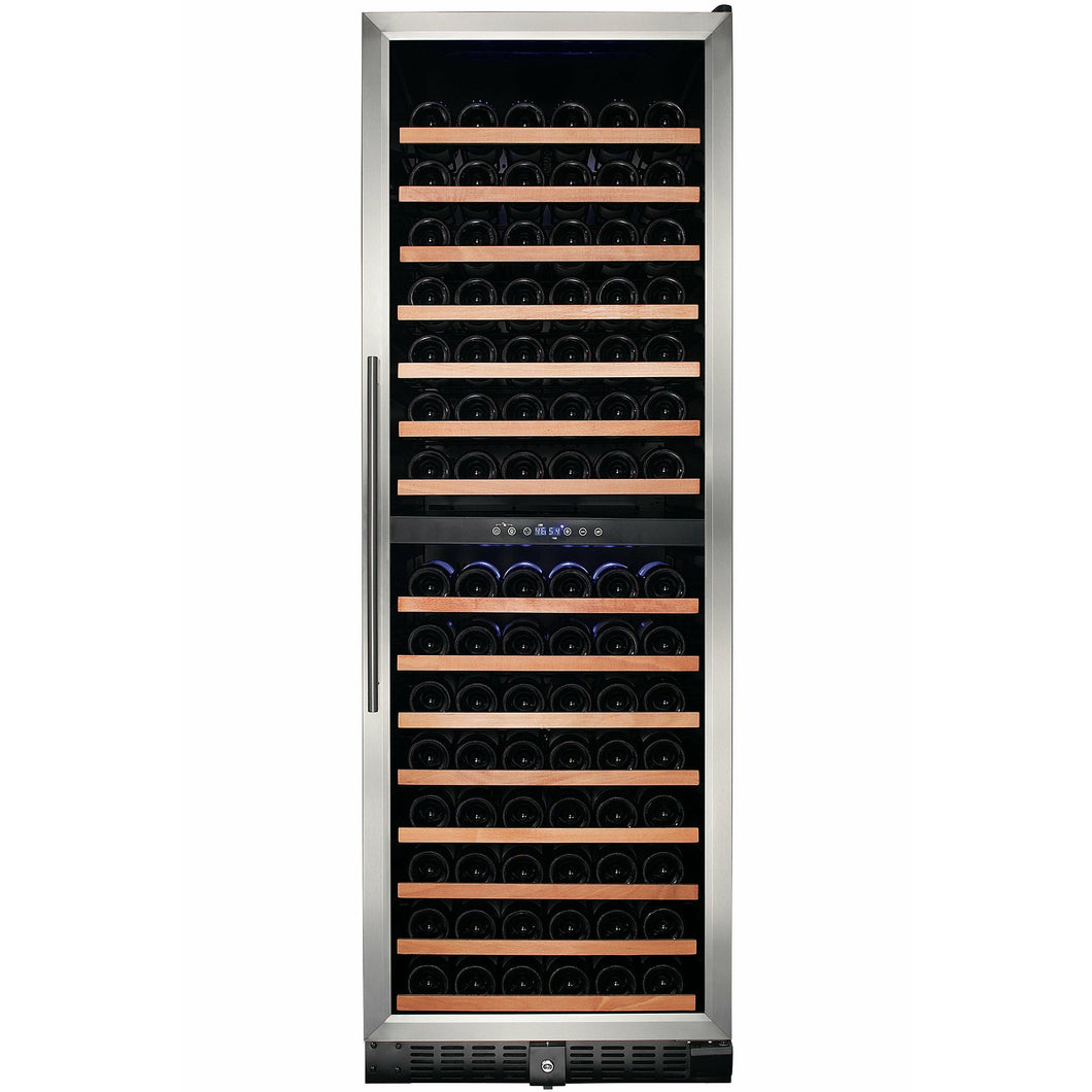 Smith & Hanks 166 Bottle Dual Zone Wine Cooler, Stainless Steel Door Trim