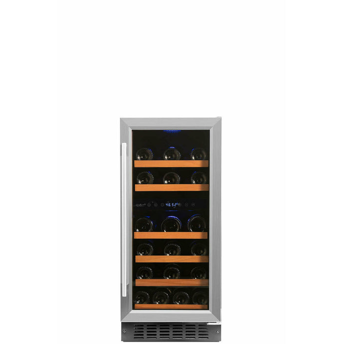 Smith & Hanks 32 Bottle Dual Zone Wine Cooler, Stainless Steel Door Trim