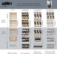 Load image into Gallery viewer, Summit 51 Bottle Integrated Dual Zone Wine Cooler