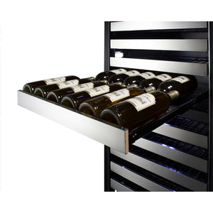 Summit Stainless Steel 24" Wide 116 Bottle Dual-Zone Wine Cooler
